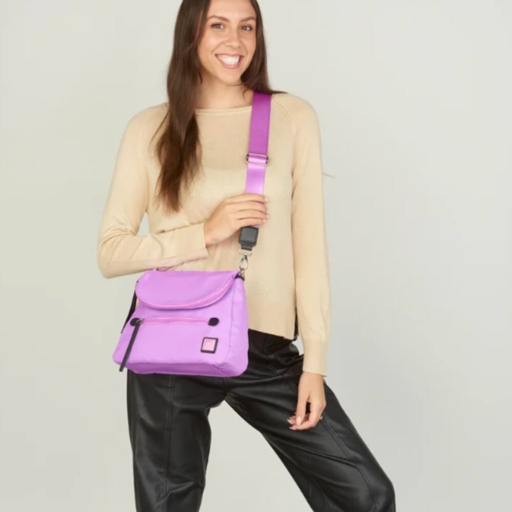 Brand New IHKWIP City Saddle Medium Crossbody Bag in Electric Orchid